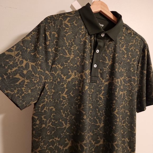 Good Good Golf "Vintage Vines" Performance Polo Olive Green Floral Small - Picture 8 of 13
